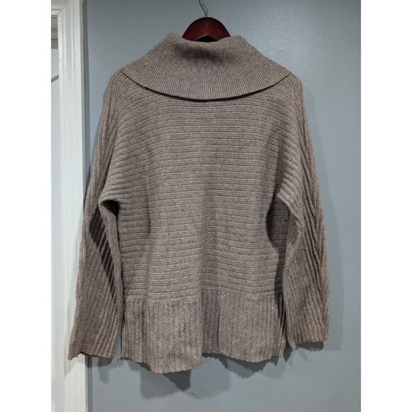 Anthropologie Moth Tisbury Turtleneck Pullover Sweater Tan Knit Womens Large - Picture 12 of 16